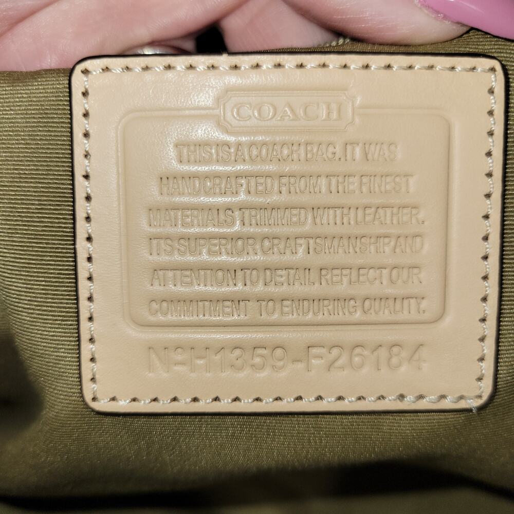 Coach Signature Peyton Cora Domed Satchel Brown Coated Canvas Leather Trim F2618 - Picture 9 of 14